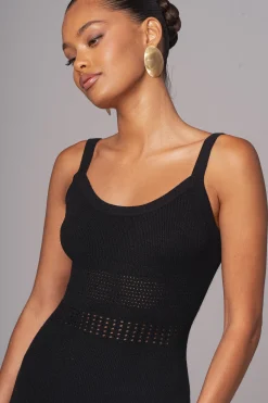 Black Palm Springs Knit Maxi Dress