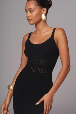 Black Palm Springs Knit Maxi Dress