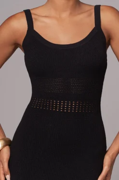 Black Palm Springs Knit Maxi Dress