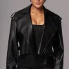 Black Raja Faux Leather Jacket