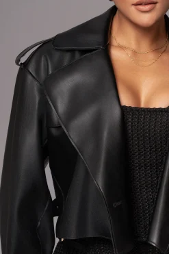 Black Raja Faux Leather Jacket