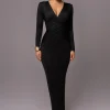 Black Rowan Plunge Maxi Dress