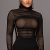 Black Santiana Turtleneck Top
