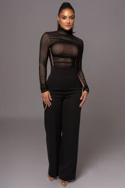Black Santiana Turtleneck Top