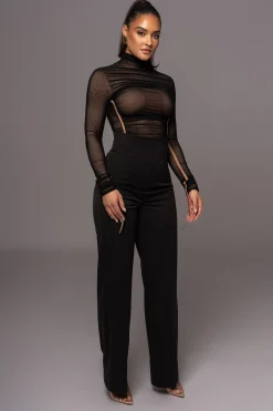Black Santiana Turtleneck Top