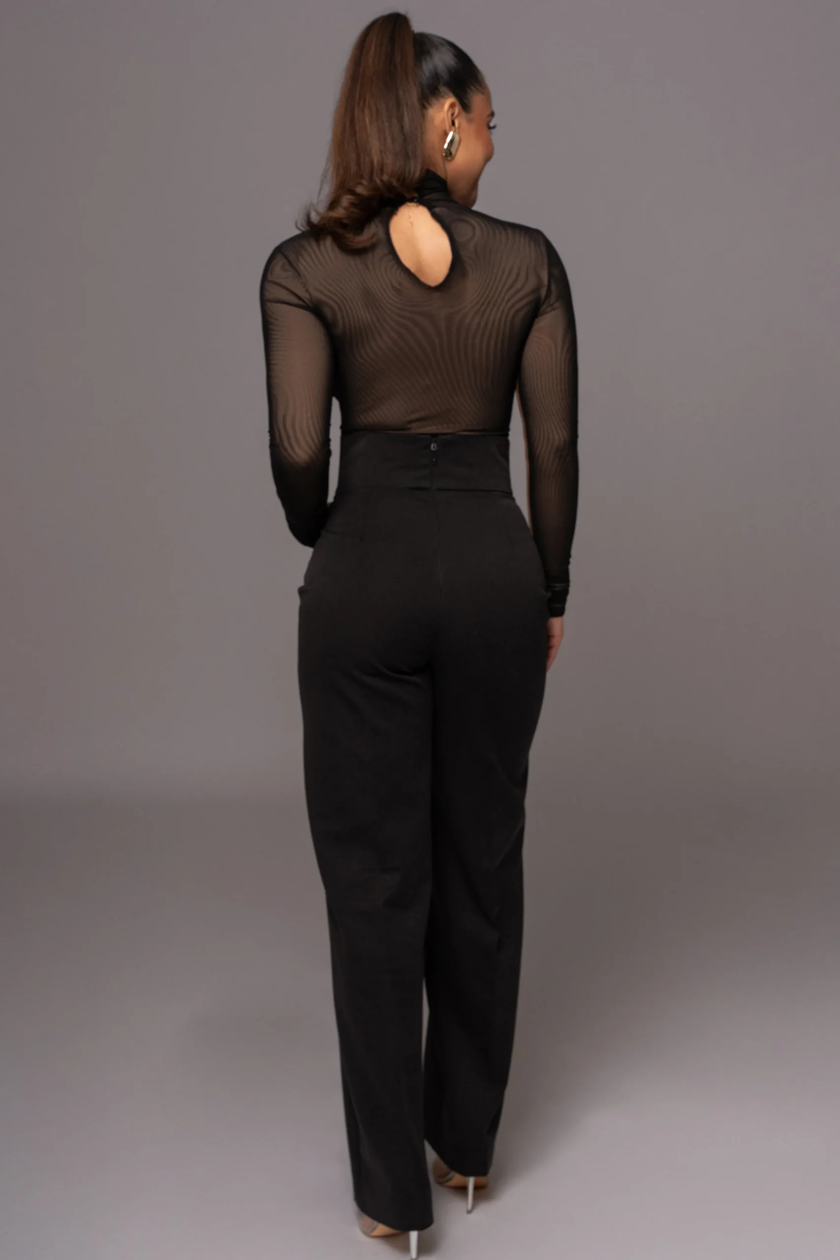 Black Santiana Turtleneck Top