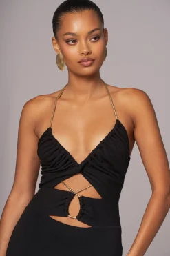 Black Secret Bloom Maxi Dress