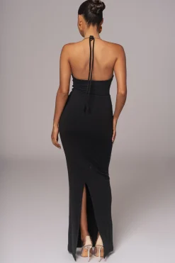 Black Secret Bloom Maxi Dress