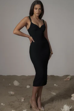 Black Secret Hideout Linen Dress
