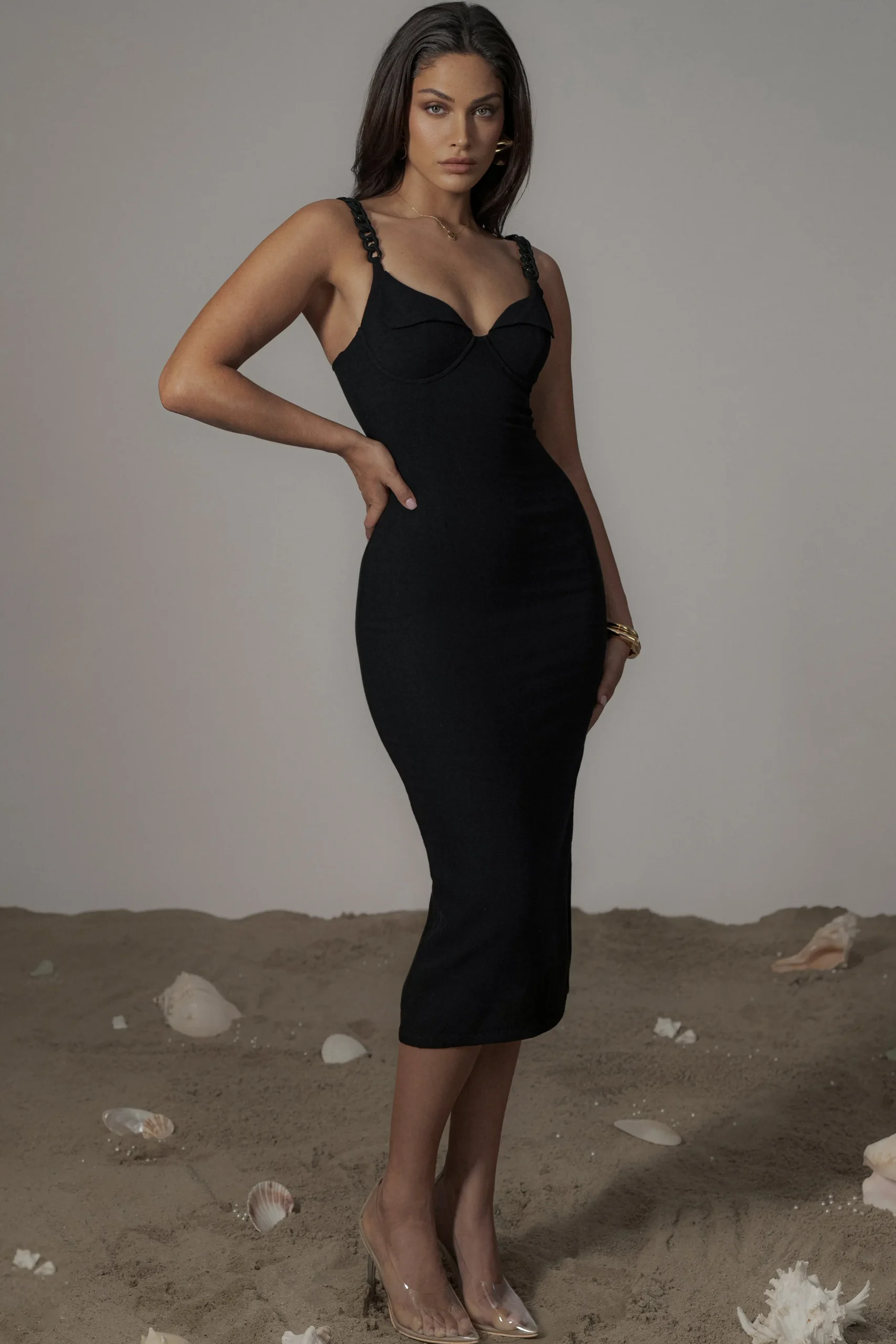 Black Secret Hideout Linen Dress