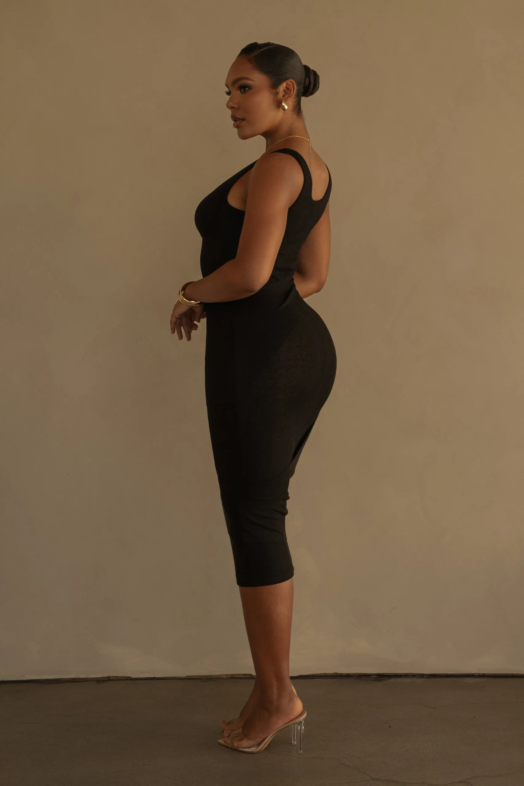 Black Shift Of Feelings Midi Dress