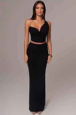 Black Skye Knit Skirt Set
