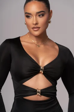 Black Soiree Cutout Maxi Dress