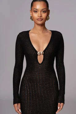 Black Sol Sweater Knit Dress