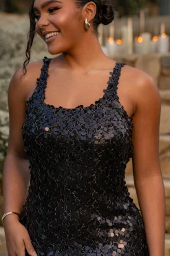 Black Sparkling Moments Sequin Maxi Dress