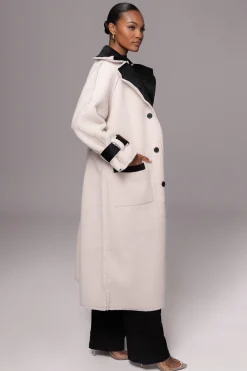 Black Suede And Sherpa Reversible Coat