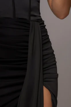 Black Tara Drape Skirt