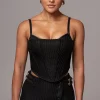 Black Textured Harley Corset Top