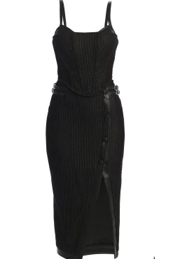 Black Textured Harley Corset Top
