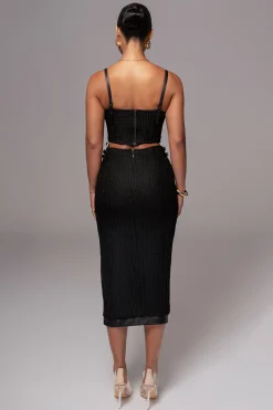 Black Textured Harley Corset Top