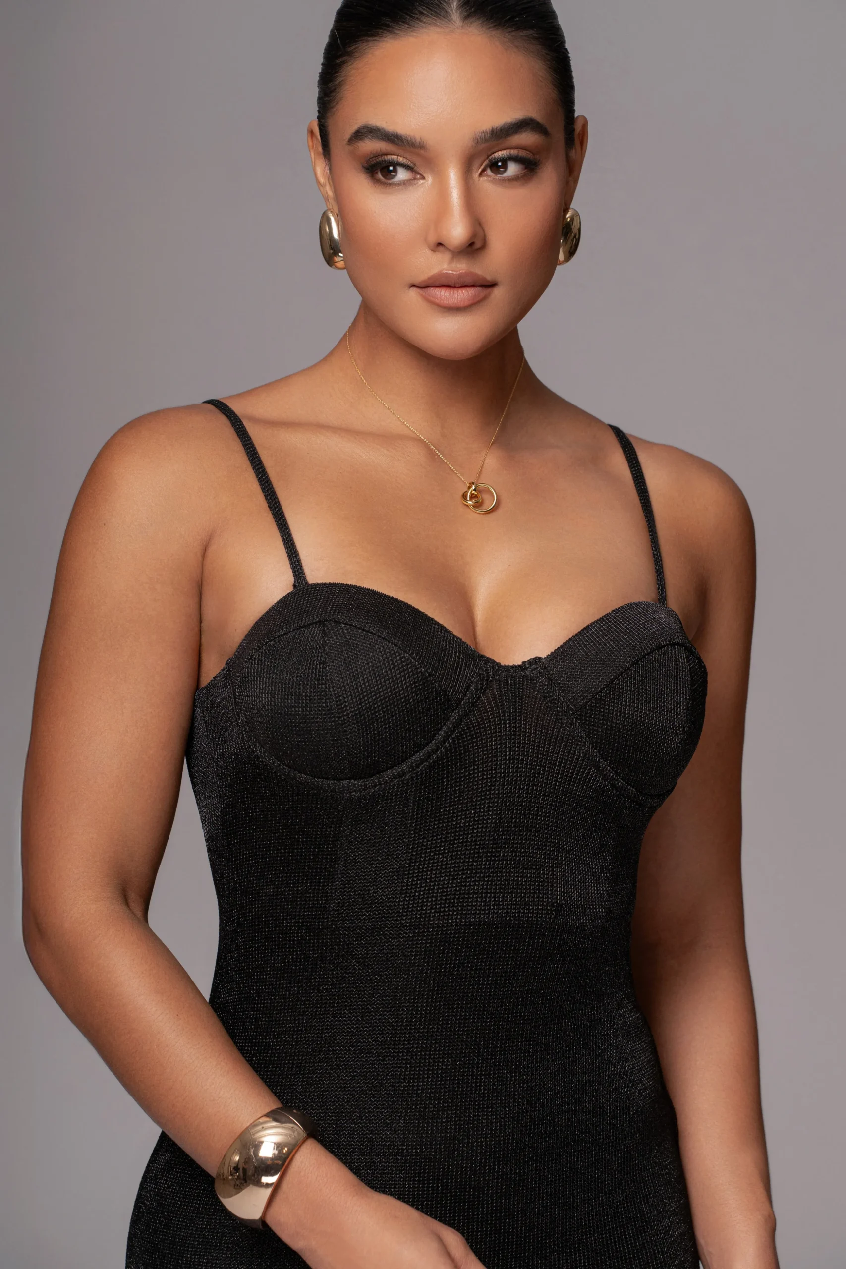 Black Twilight Elegance Maxi Dress