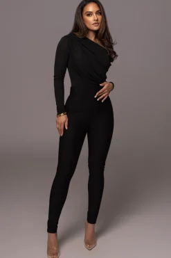 Black Ultra High Neck Bodysuit