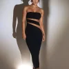 Black Unpredictable Midi Dress