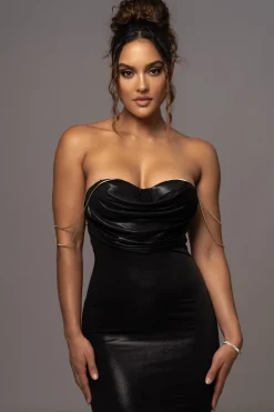 Black Visions Of You Midi Dress