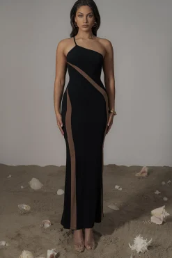 Black Wanderlust One Shoulder Dress