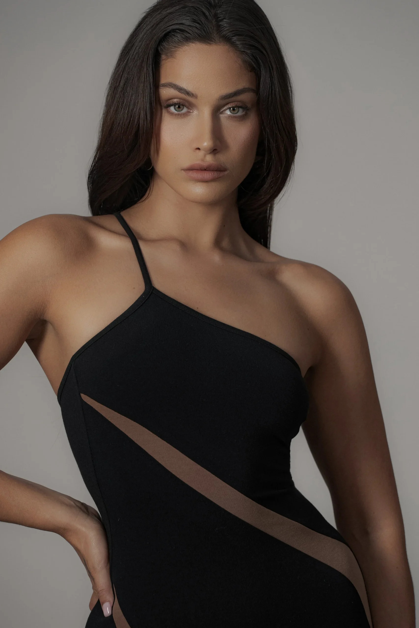 Black Wanderlust One Shoulder Dress