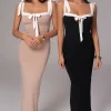 Black/Beige Clarice Reversible Maxi Dress