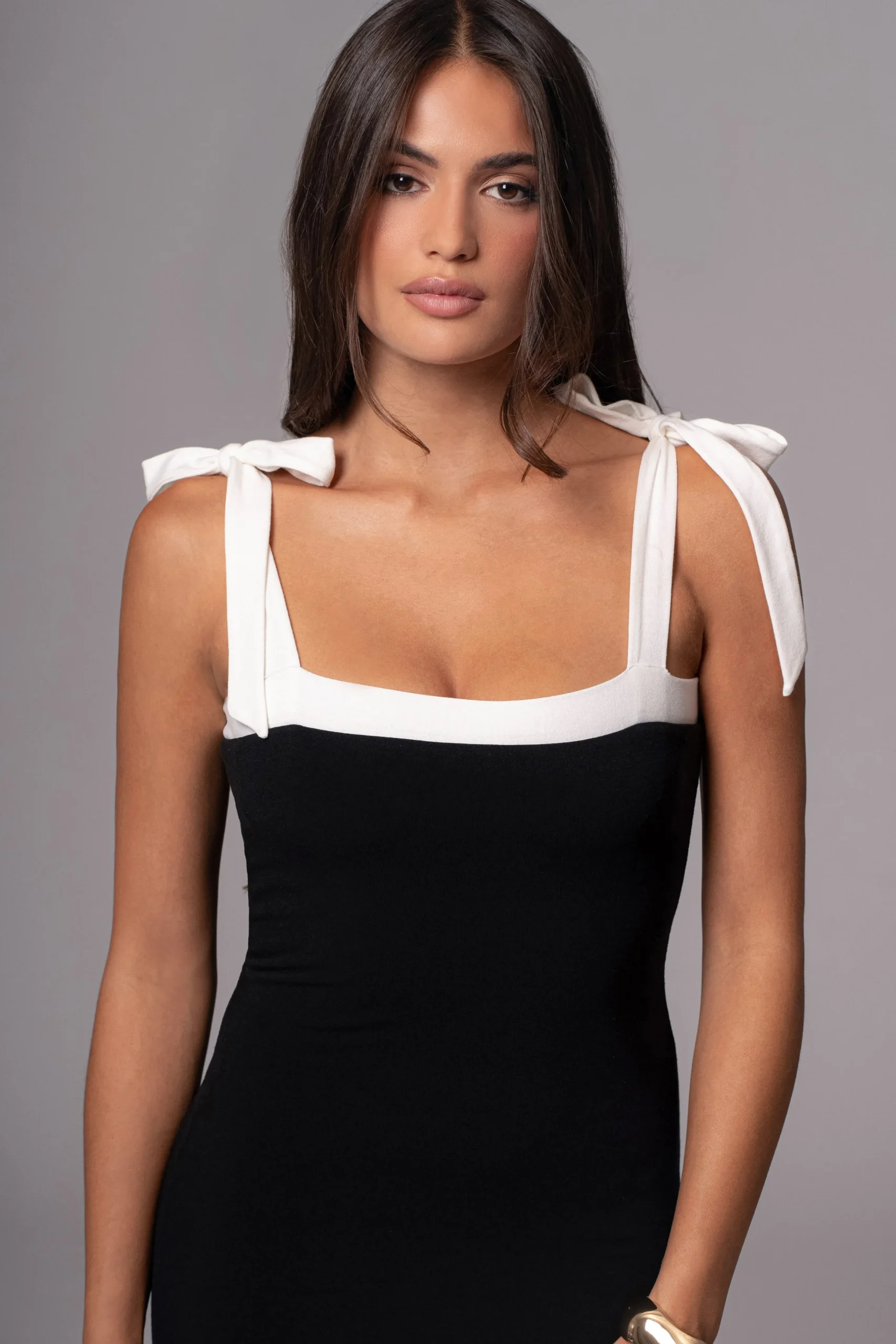 Black/Beige Clarice Reversible Maxi Dress