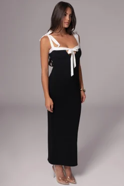 Black/Beige Clarice Reversible Maxi Dress