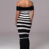 Black/Ivory Striped Custom  Maxi Dress