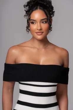 Black/Ivory Striped Custom  Maxi Dress
