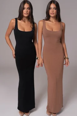 Black/Pecan Keidi Reversible Maxi Dress