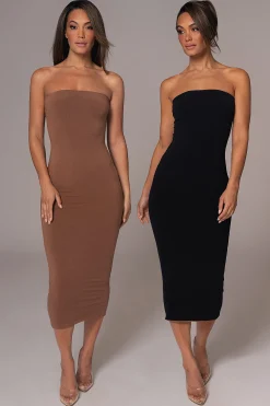 Black/Pecan Shelley Reversible Maxi Dress