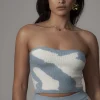 Blue Abstract Tropic Oasis Top