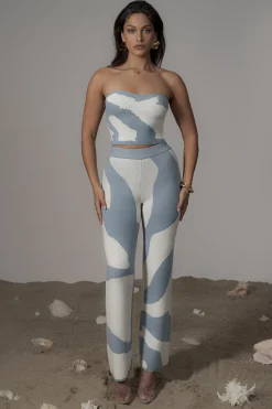 Blue Abstract Tropic Oasis Top