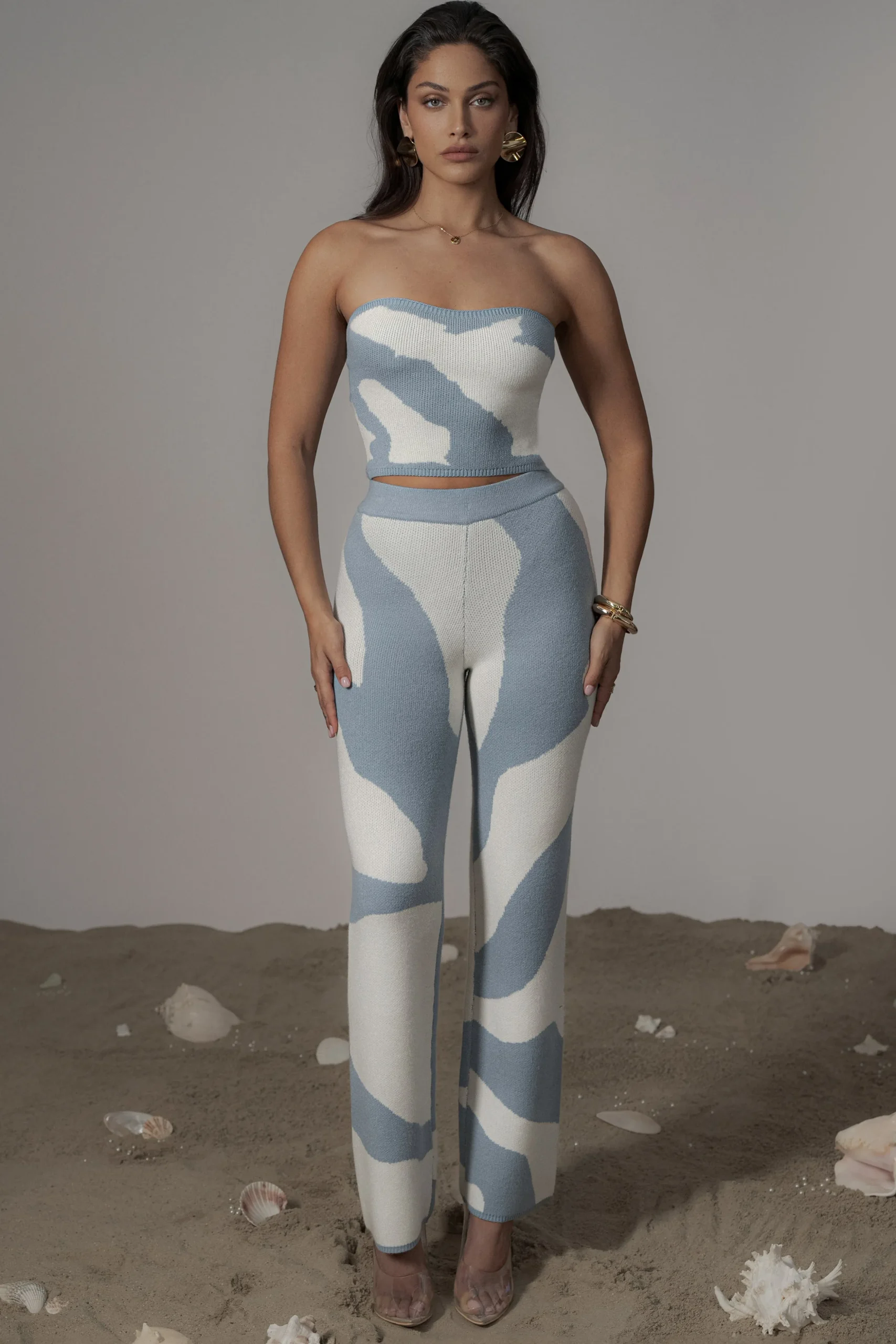 Blue Abstract Tropic Oasis Top