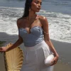 Blue Arielle Bustier Top