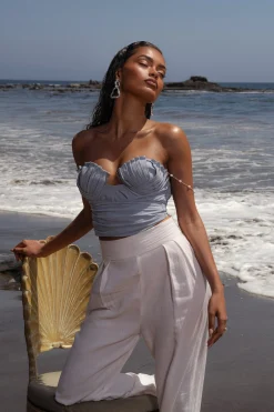 Blue Arielle Bustier Top