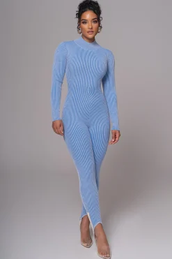 Blue In Control Stirrup Jumpsuit