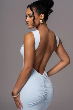 Blue JLUXBASIX FRONT AND CENTER MAXI DRESS
