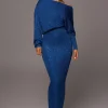 Blue Night Sky Sequin Skirt Set