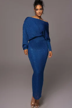 Blue Night Sky Sequin Skirt Set