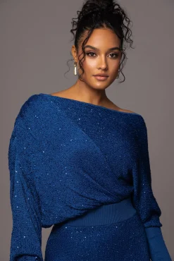 Blue Night Sky Sequin Skirt Set