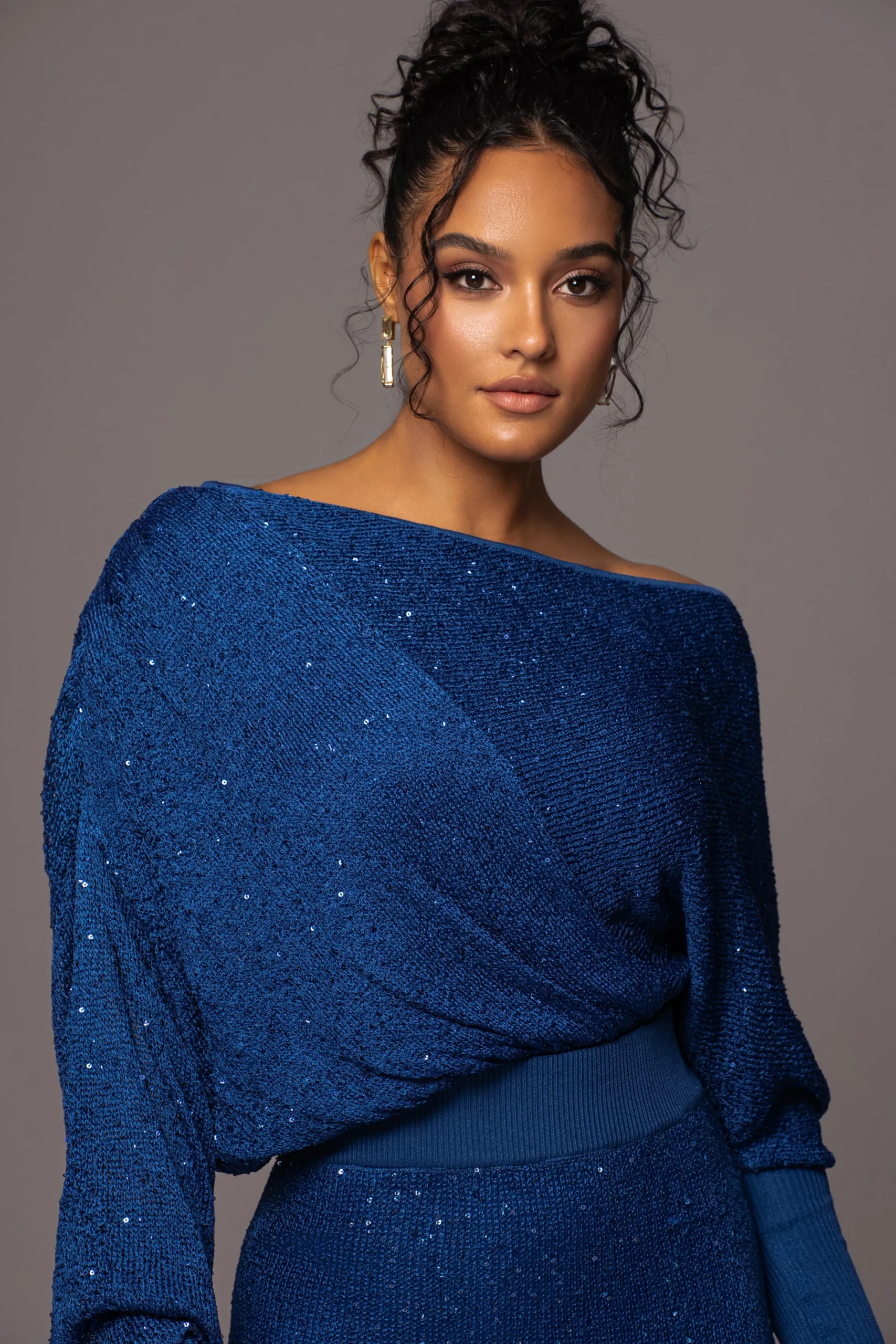 Blue Night Sky Sequin Skirt Set