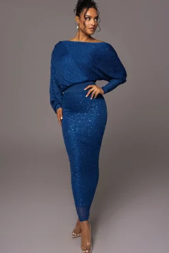 Blue Night Sky Sequin Skirt Set