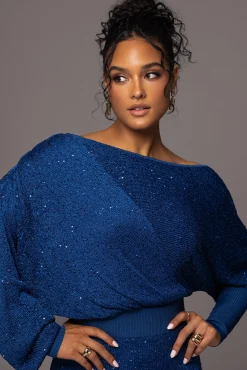 Blue Night Sky Sequin Skirt Set